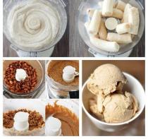 Helado de almendras y plátano
